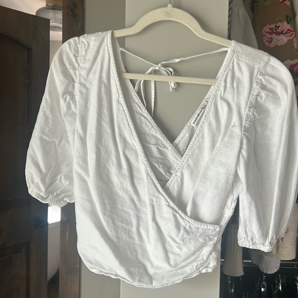 Abercrombie linen crop tank
